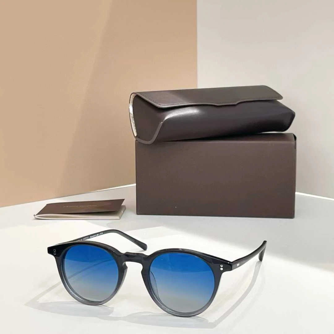 Oliver Luxury Fashion Trend Vintage OP Gafas de sol OV5183 Simple Acetato delgado UV400 Retro redondo Unisex Estilo A + Calidad superior