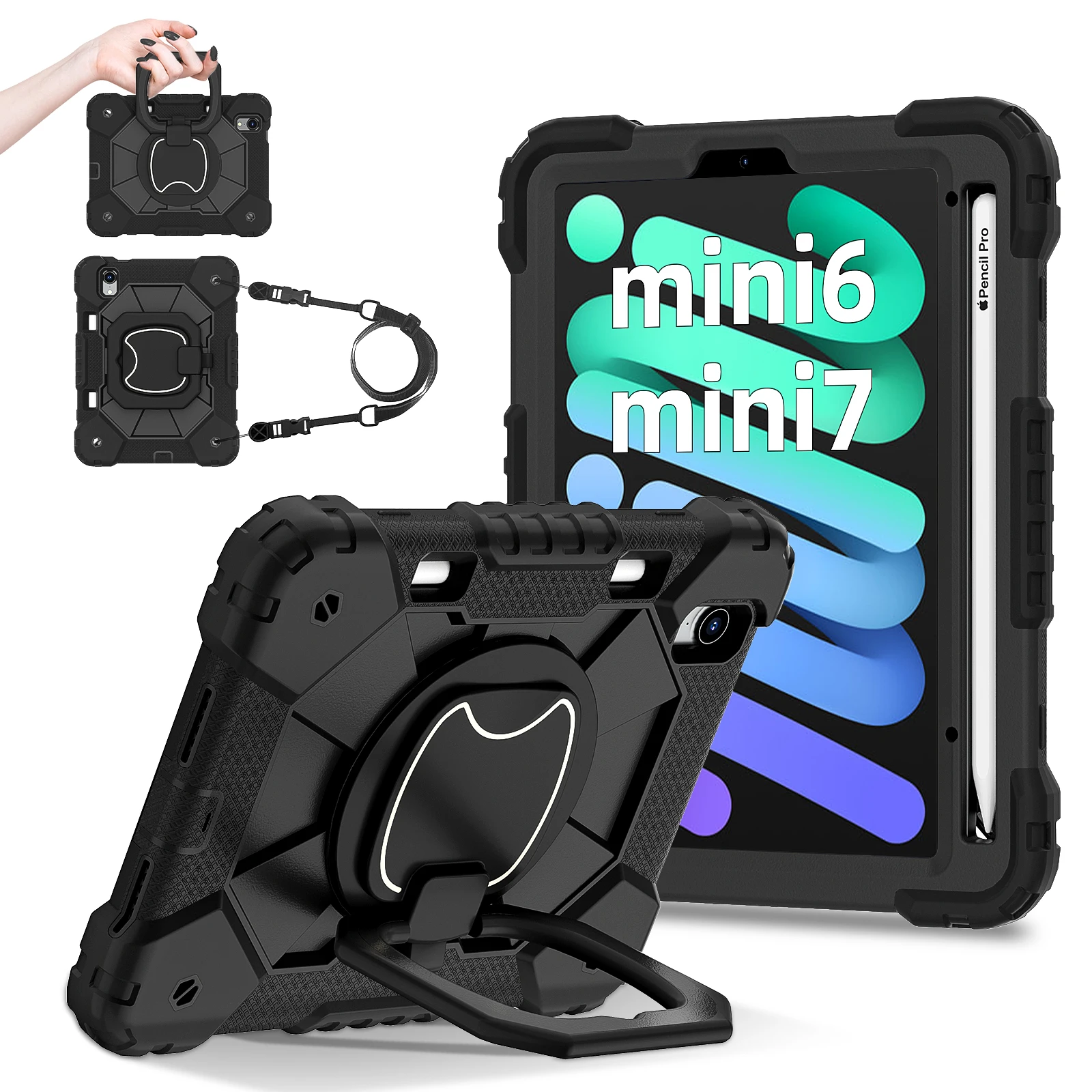

Tablet computer protective case color A3 all black for Apple iPad mini6 mini7