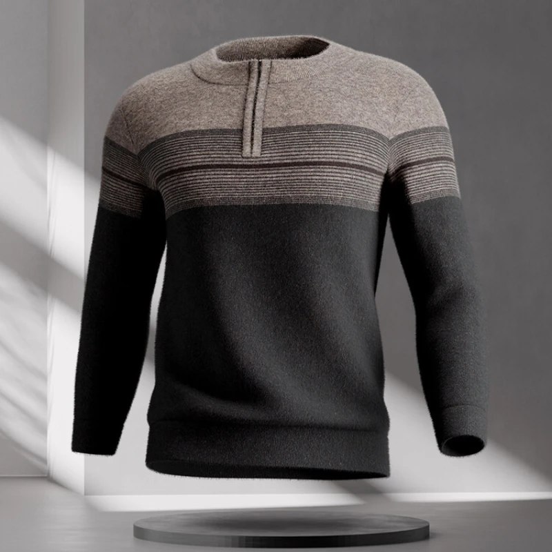 products, high-quality men's half-zip sweater, warm and suitable daily leisure and commuting, stretchable and durable knitwear