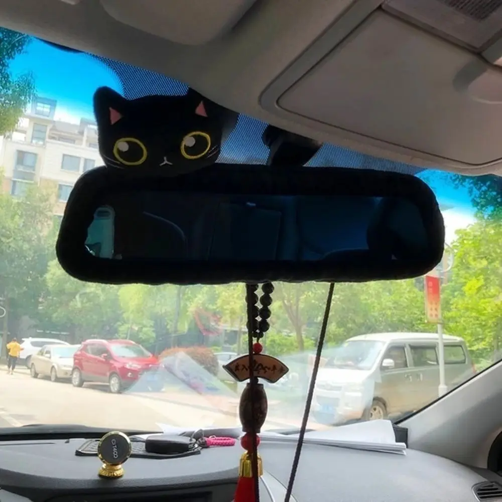 Interior Accessories Cushion Seat Support Black Cat Cartoon Cat Headrest Seatbelt Shoulder Covers Car Neck Pillow Car Headrest