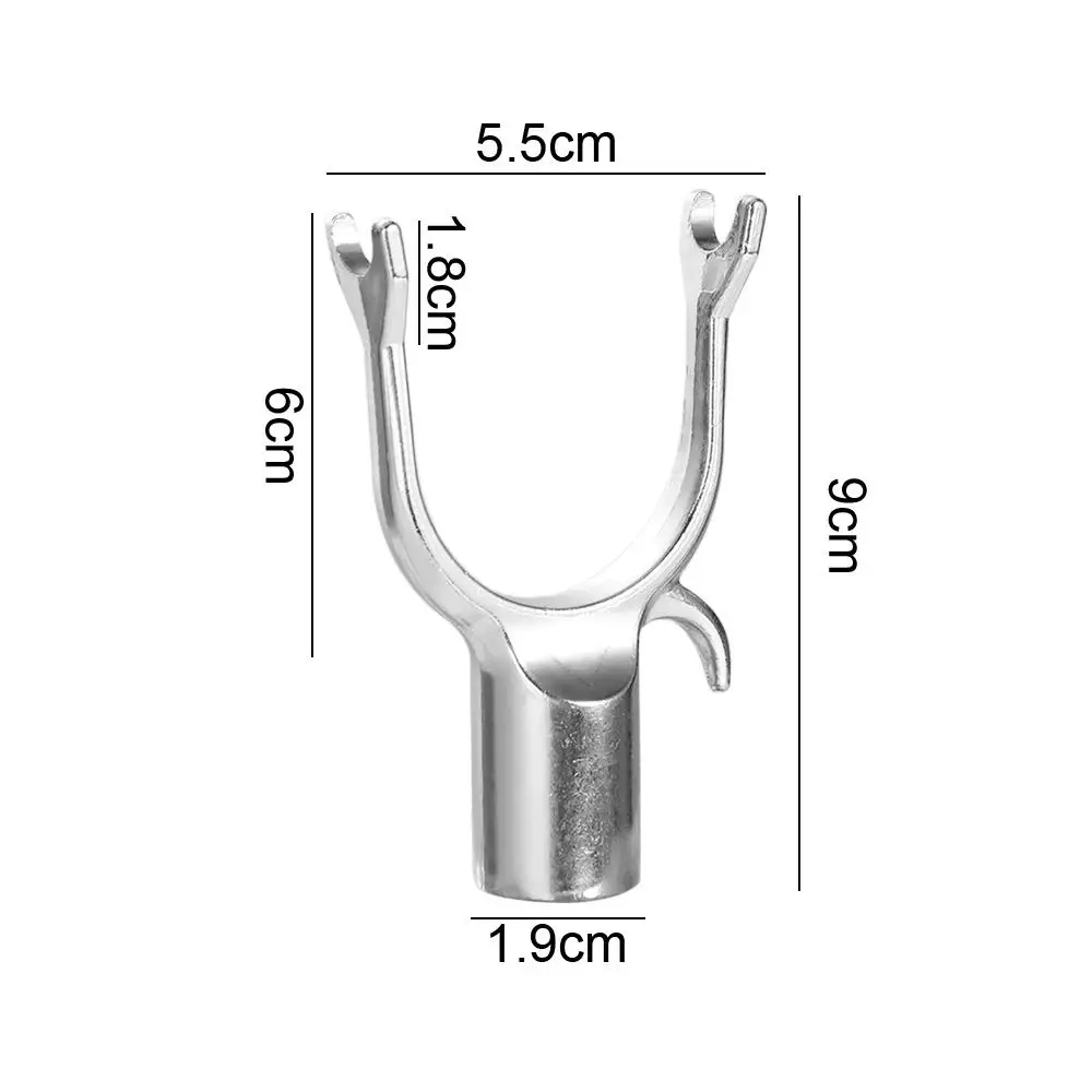 Junta de varilla para ropa en forma de U, aleación de aluminio, duradera, cabeza de horquilla para ropa, varilla para ropa portátil, cabeza de Metal para el hogar