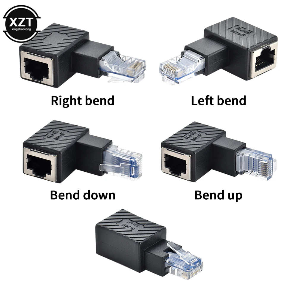 

NEW RJ45 Male To Female Converter 90 Degree Extension Adapter for Cat5 Cat6 LAN Ethernet Network Cable Connector Extender