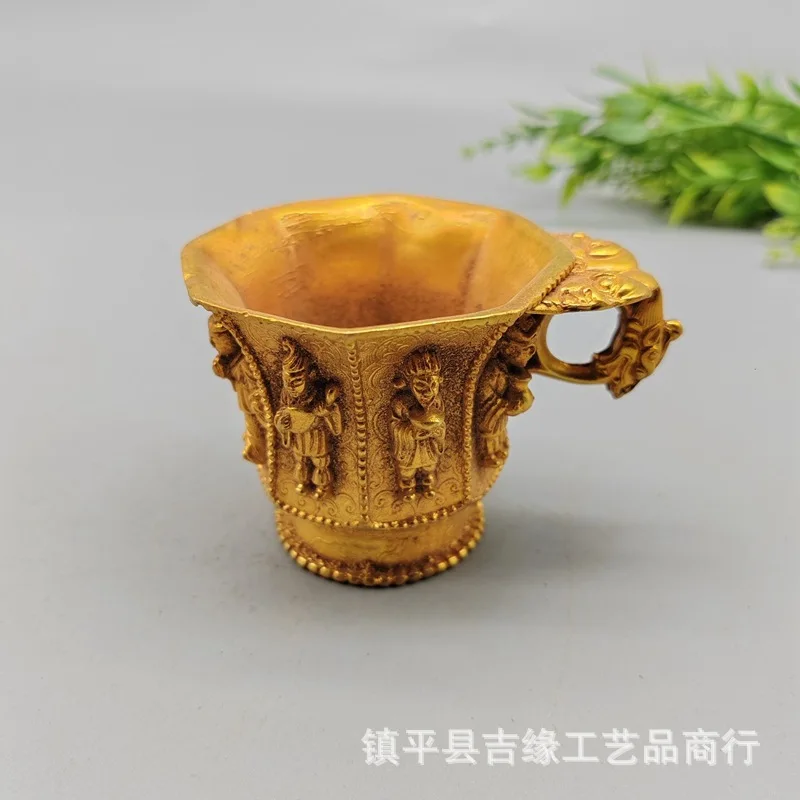 

Gilding Crafts Old Wine Glass Datang Chastity Crafts Embossed Characters