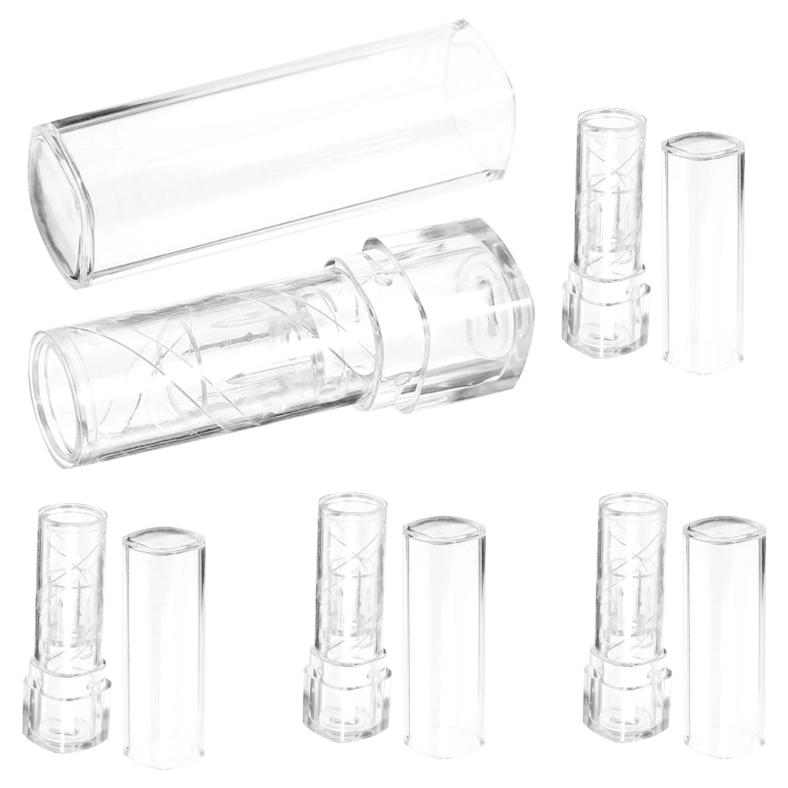 5 stuks lege lippenstiftcontainer buis doorzichtige plastic flacon voor lipgloss balsem opslag draagbare kleine reisorganisator