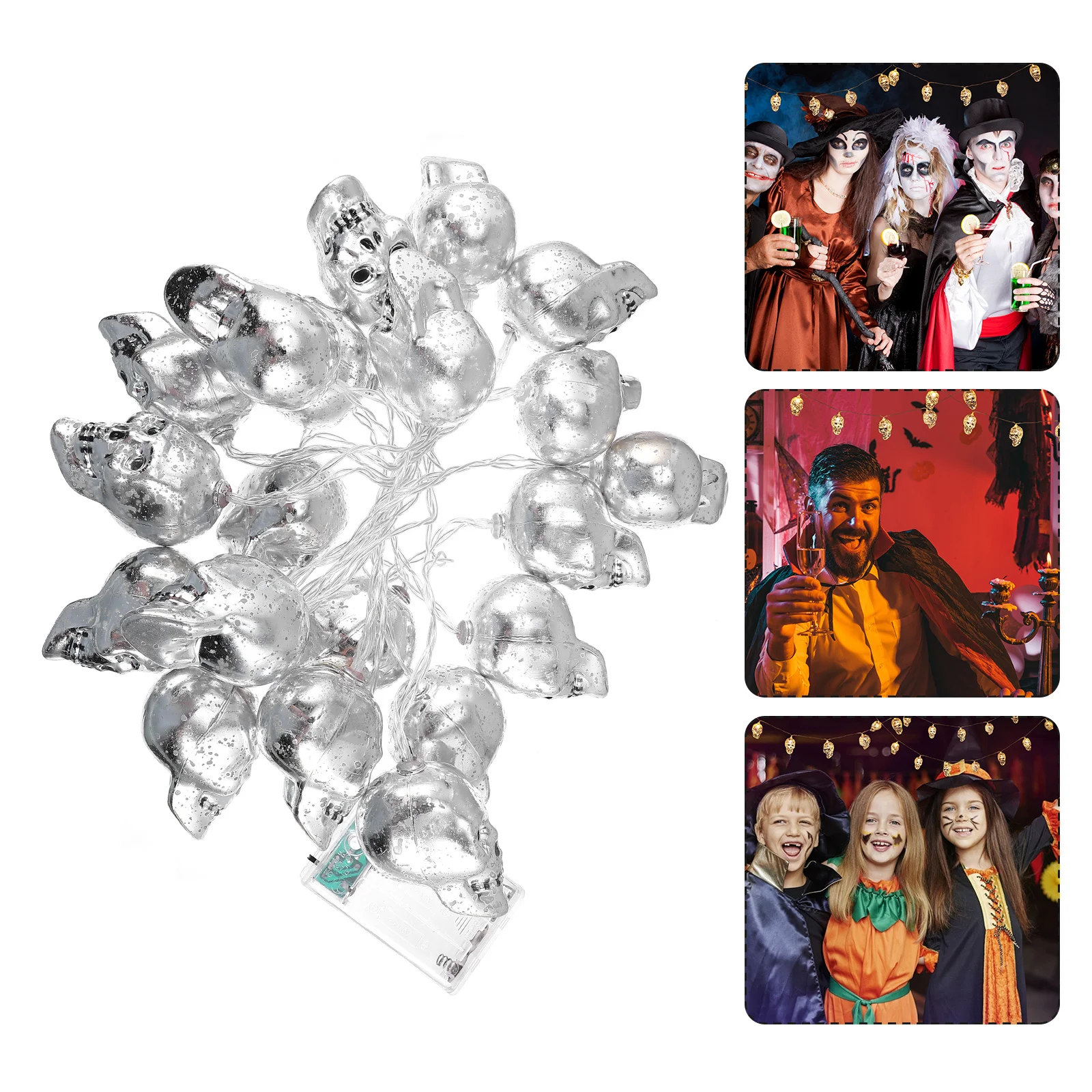 

1 Set Led Skull Lights String For Halloween Decor Premium Quality Party Hanging Home Decorative Scene Layout Atmosphere Lighting