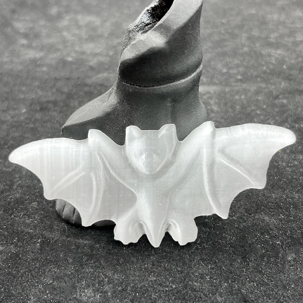 Unique Art Craft - 1pc Elegant Natural Clear Selenite Bat