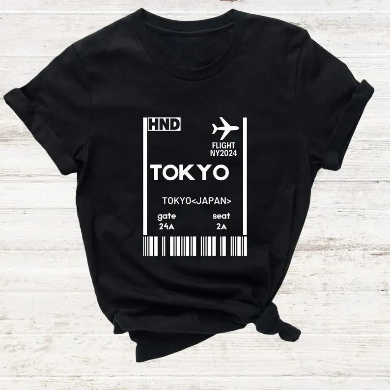 Boarding Card Shirt Tokyo T-Shirt  Ticket  Japan Ticket Boarding Card  For Women Vacation