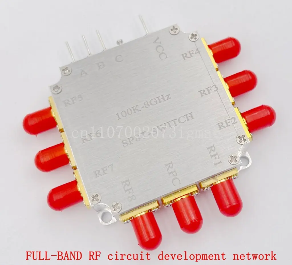 SP8T RF electronic switch LF-8GHz/3G wide bandwidth, high isolation, low insertion loss, with housing, Teflon