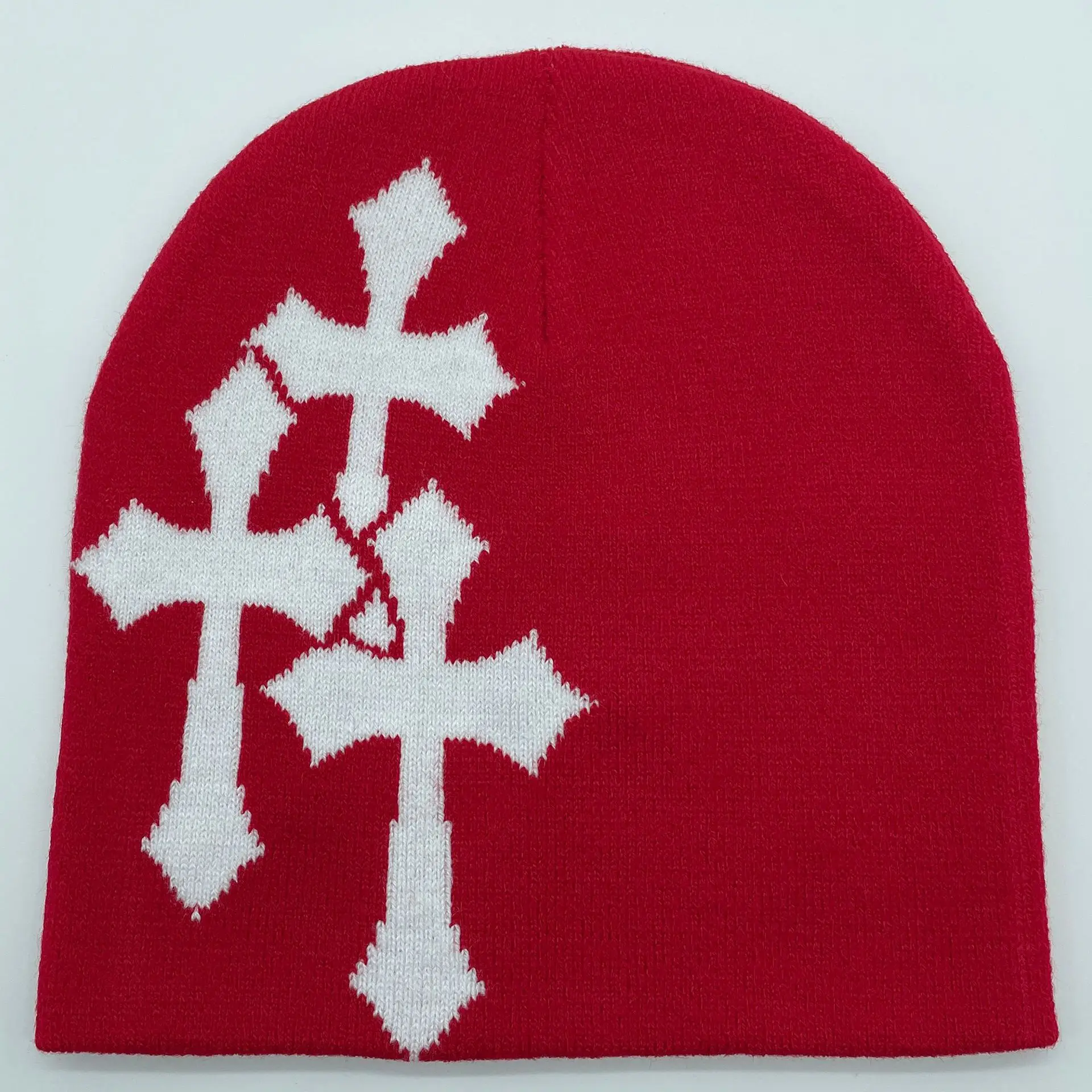 Gorro de lana de punto Popular para deportes al aire libre, gorro cruzado de Hip-hop, gorros de calle sin ala, cálido