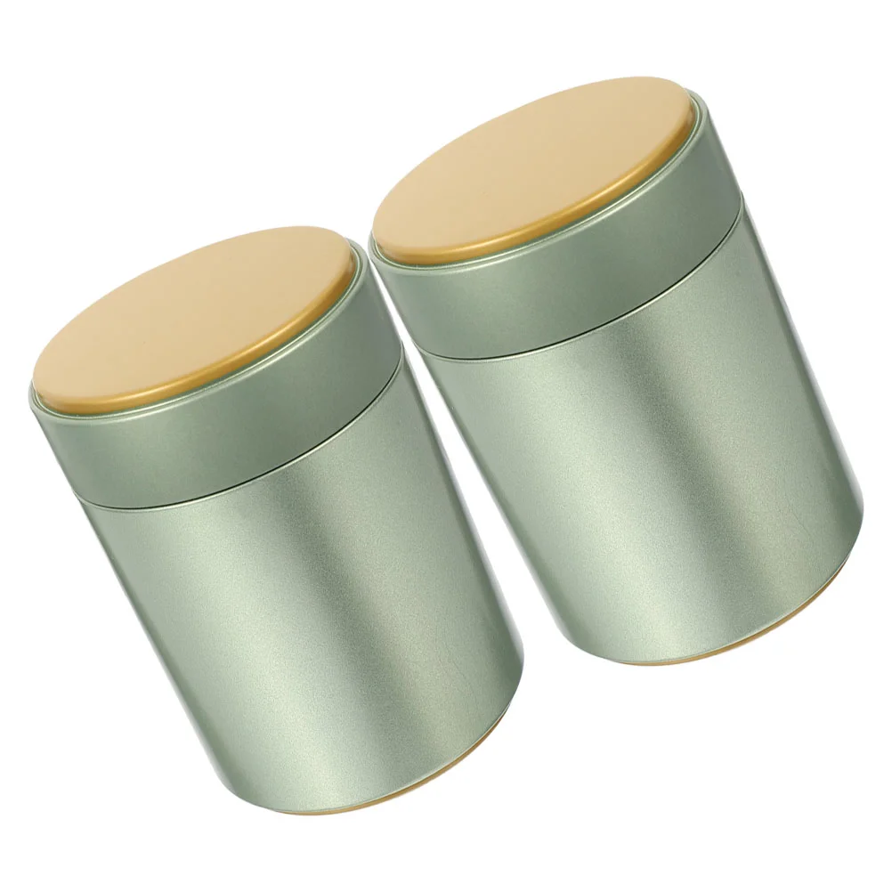 

2pcs Metal Canisters with Airtight Lids for Tea Storage Tea Containers for Loose Tea and Tin Canisters for Tea Bags Green