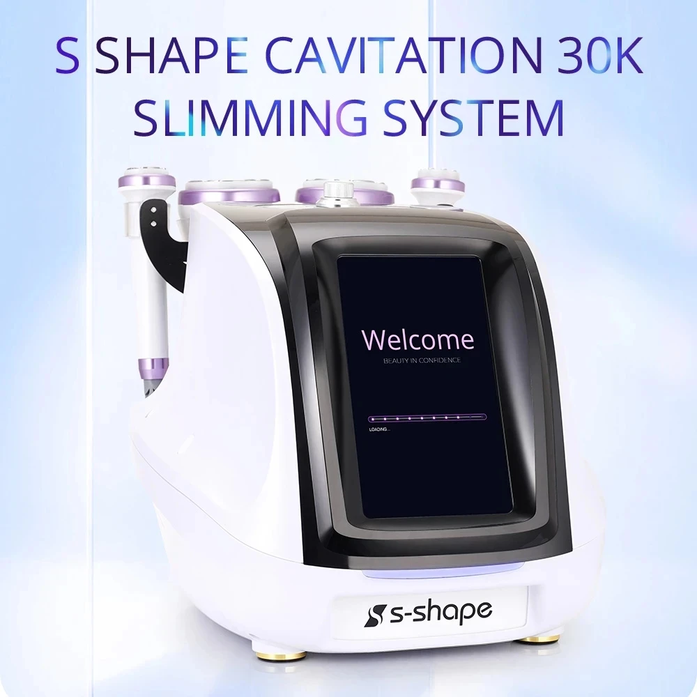 S-SHAPE Ultrasonic 30K Cavitation Machine EMS EL Anti-aging Vacuum Radio Rrequency Skin Tightening Body Slimming Machine2024