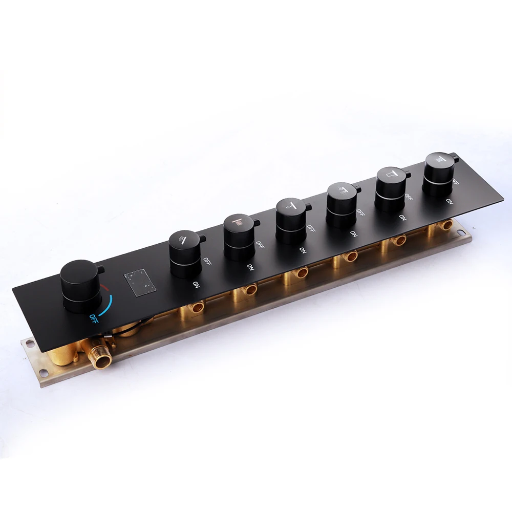 6 Functions Digital Display Hot Cold Shower Mixer Valve Concealed Brass Wall Recessed Shower Diverter Mixer Valve Body