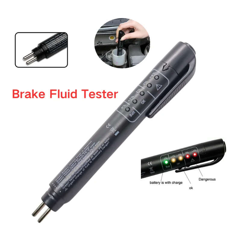 Caneta testadora de fluido de freio automotivo, indicador led, ferramenta de diagnóstico precisa de qualidade do óleo para manutenção de veículos dot3 dot4 dot5.1