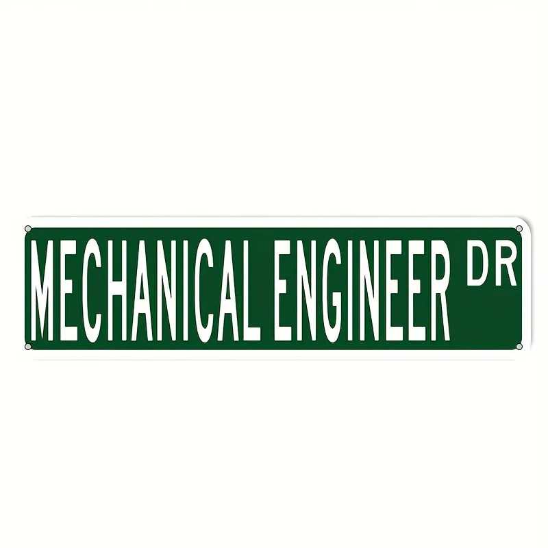 2D Flat - 1pc Mechanical Engineer Dr. Aluminum Sign Waterproof Metal Tin Wall Hanging Decor, Vintage Style Art Plaque