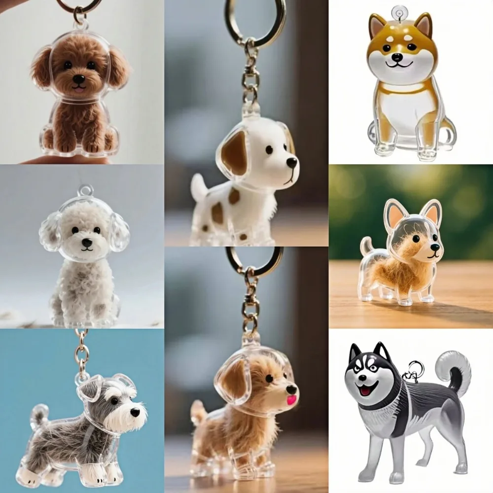 1pc Cute Dog Hair Storage Keepsake Keychain, Bag Pendant Couple Car Key Chain, Memorial Souvenir Gift Pet Accessories Decor