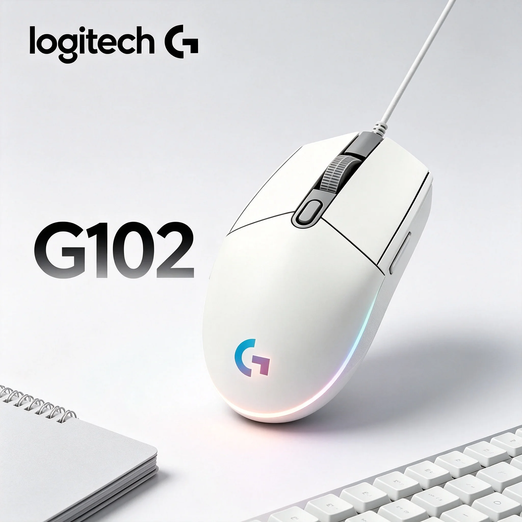 Logitech G102 Wired Gaming Mouse Multiple RGB Light Effects Adjustable DPI For Valorant CS2 LOL PUBG Game & Office Use