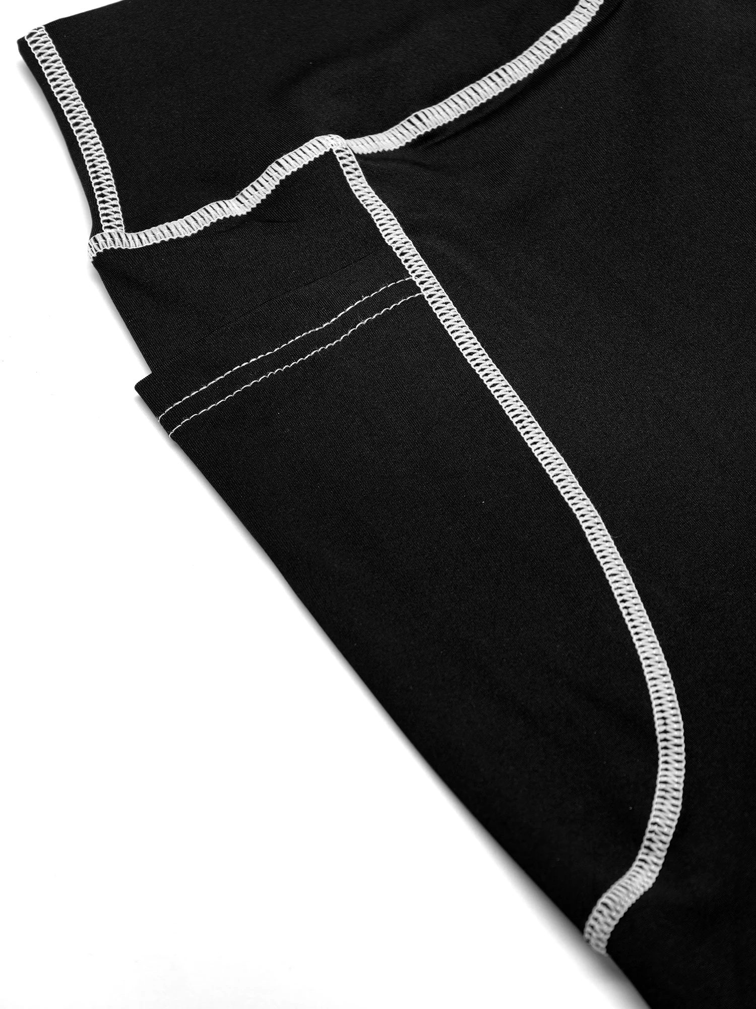 Damen Hochelastische Schlaghose Weiße Kontrastnähte Seitentaschen Slim Fit Yoga-Hose – Detail 8
