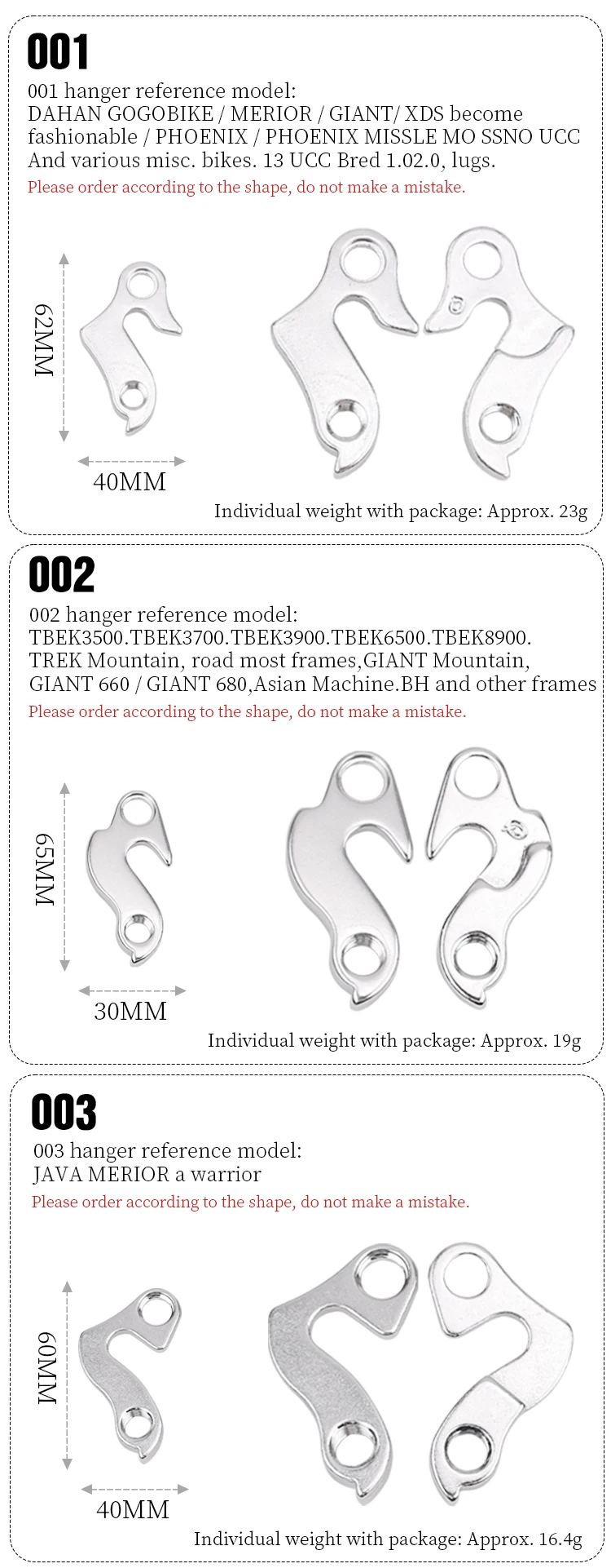 LEBYCLE MTB Rennrad Schaltwerk Aufhänger Mountainbike Rahmen Getriebe Schwanz Haken Fahrrad Teile – Detail 2