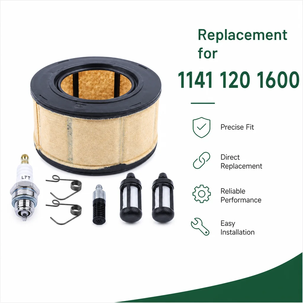 7Pcs Air Filter Spark Plug Fuel Filter Kit For Stihl MS311 MS391 Chainsaw with Return Spring Oil Filter 1141 120 1600