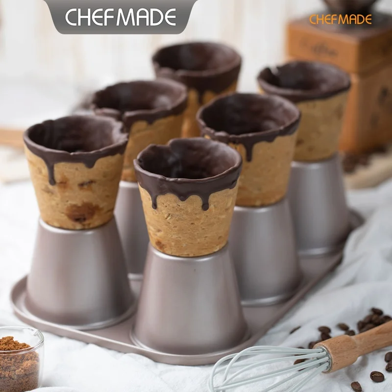 CHEFMADE Non-Stick 6-Cavity Jumbo Muffin Baking Pan, Large Cupcake Mold, Oven Safe for Home Baking