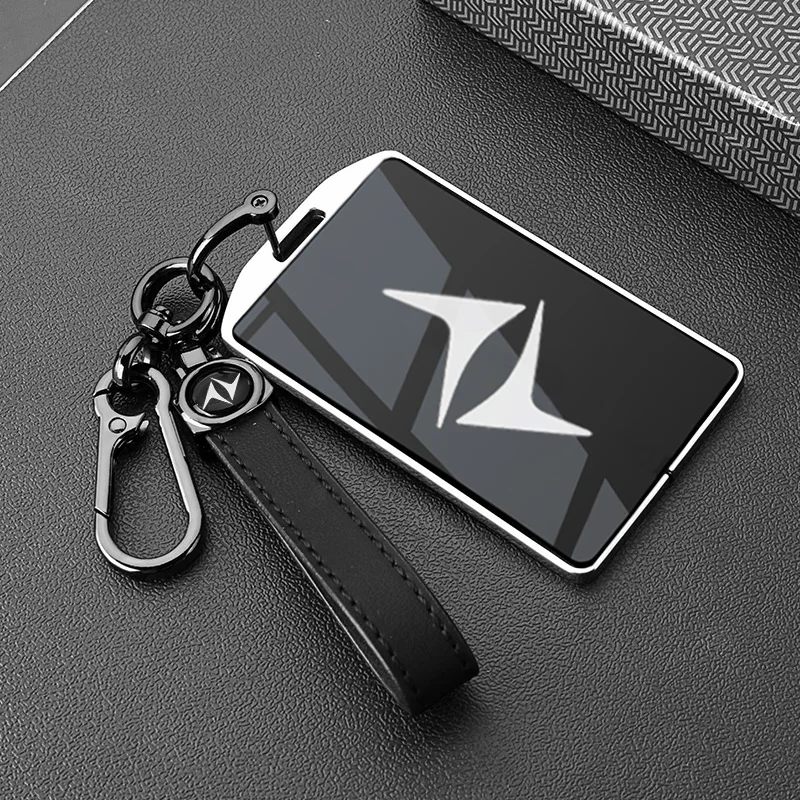 Car Accessories Zinc Alloy TPU NFC Key Case Cover Holder Chain For Dongfeng DFSK 007 008 Remote Fob Key Protective Shell Bag