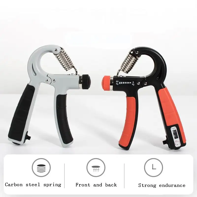 Portable Fitness Equipment, Grip Strength Device, Arm Finger Strength Training, Counting Hand Grips, Adjustable, 0-60kg