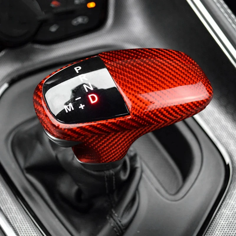 

Carbon Fiber ABS Car Gear Shift Knob Cover Trim For Dodge Challenger Charger 2015-2020 Shift Handball Cover