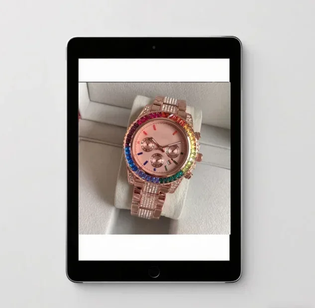 Orologio al quarzo da uomo di alta qualità con diamanti colorati alla moda ONOLA Orologio da uomo impermeabile con nastro in silicone