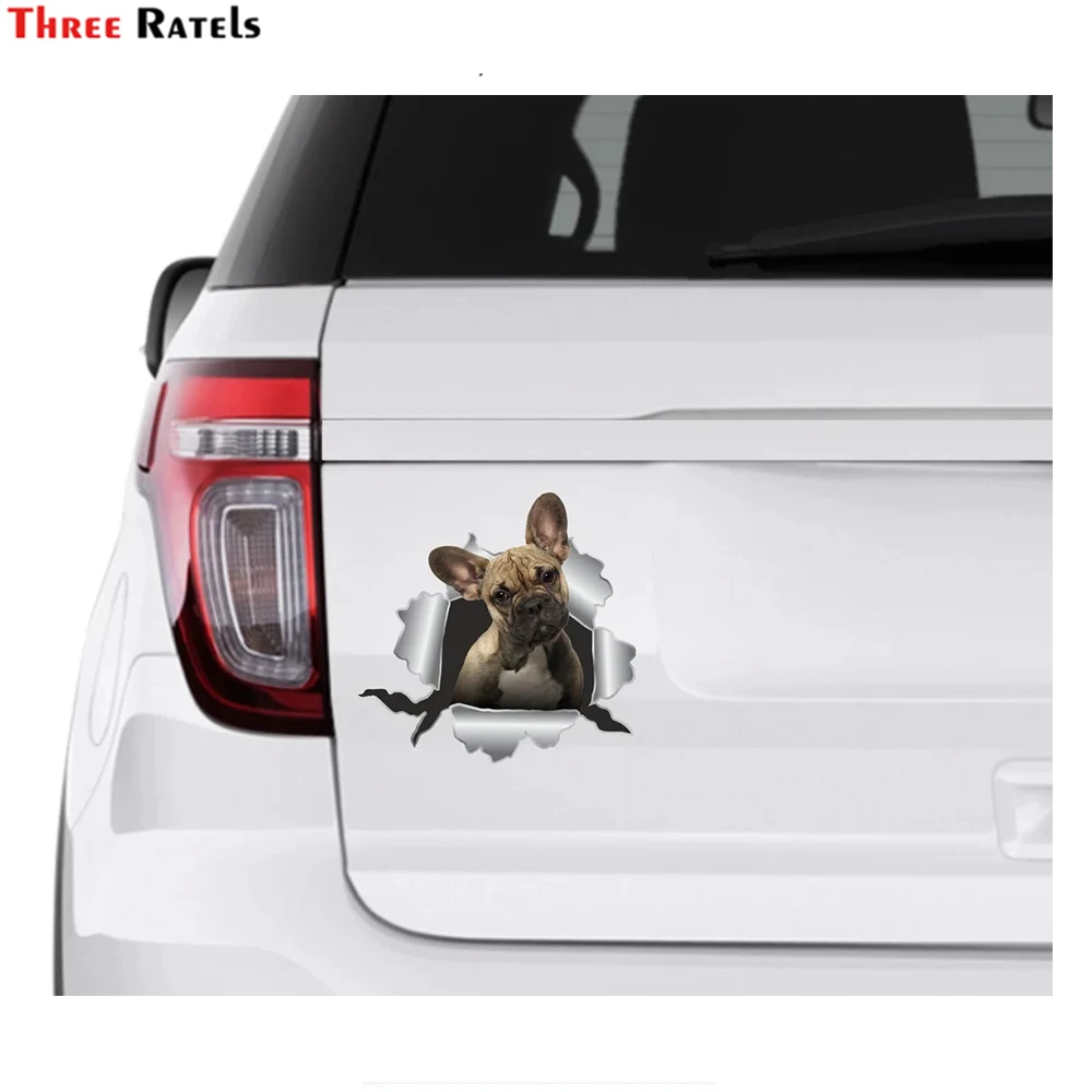 Three Ratels I679  Frenchie Car Bulldog  Vinyl Cute Dog Lover Gift Sticker For Audi A3 Chevrolet Cruze