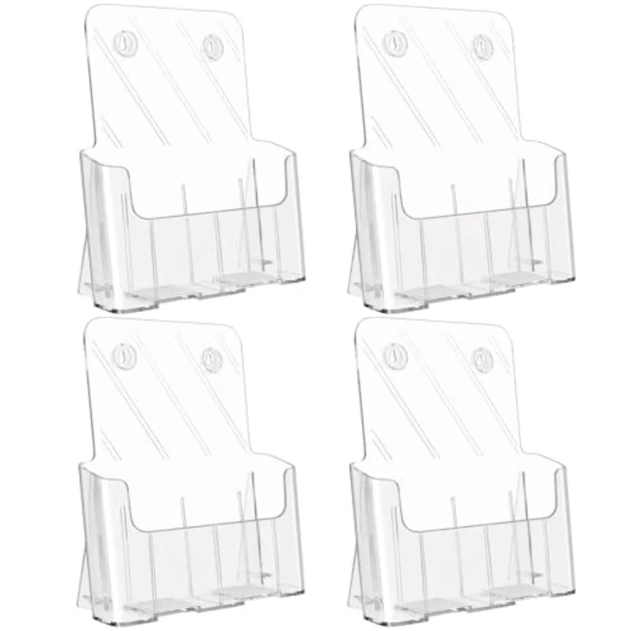 

Acrylic Brochure Holder 8.5 x 11 Clear Literature Display Stand Plastic Flyer Holder for Trifold Brochures Menus Magazines Pamp