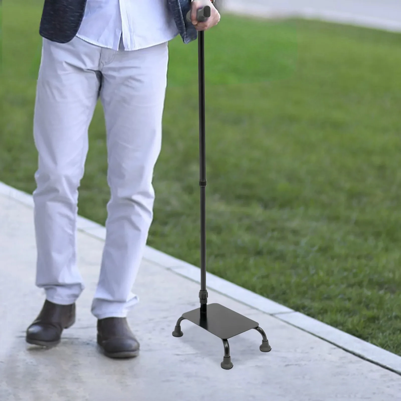 Adjustable Stair Climbing Assist Cane For Elderly Disabled 2 In 1 Walking Stick High Stability 330 Lbs Capacity