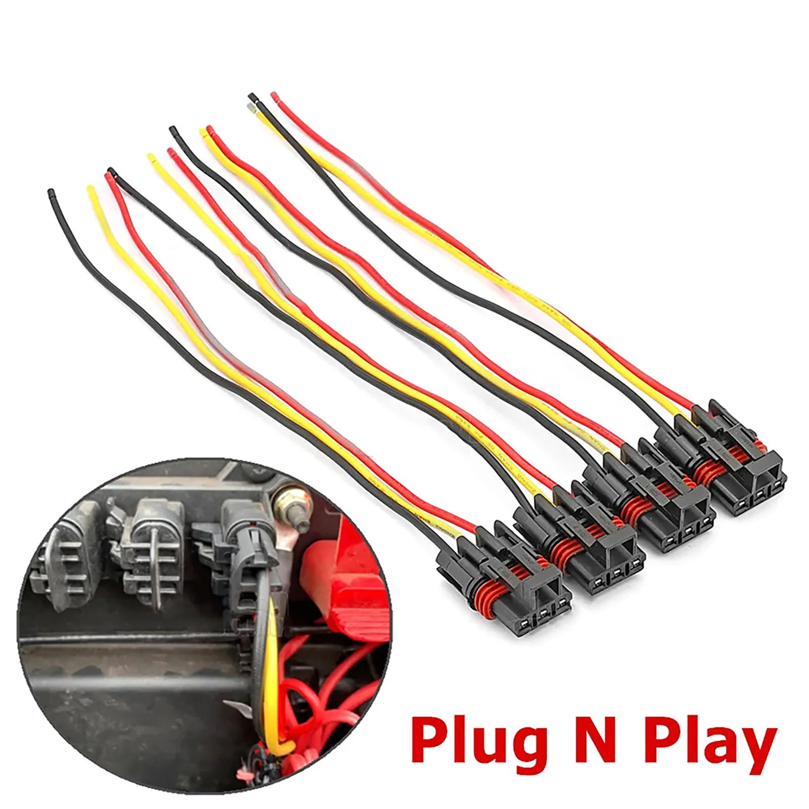 

4 шт., 3-контактный разъем для провода «папа-мама», разъем для провода, штекер силовой шины для Polaris RZR PRO XP/XP 3-контактный разъем