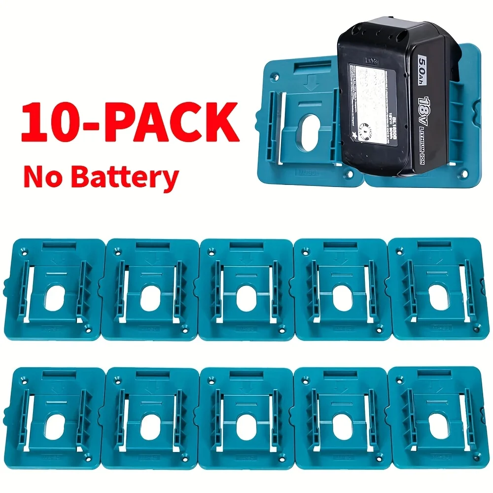 

10pcs 18V Battery Dock Holder Wall Mount Batteries Storage Organizer for Makita BL1860 BL1850 BL1840 BL1830 for Garage Workshop