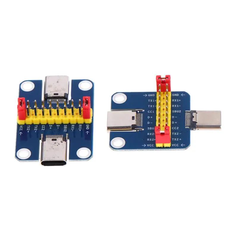 USB 3.1 Type C Male to Female Test Adapter 2.54mm Connector PCB Board for DIY Electronic Component Testing