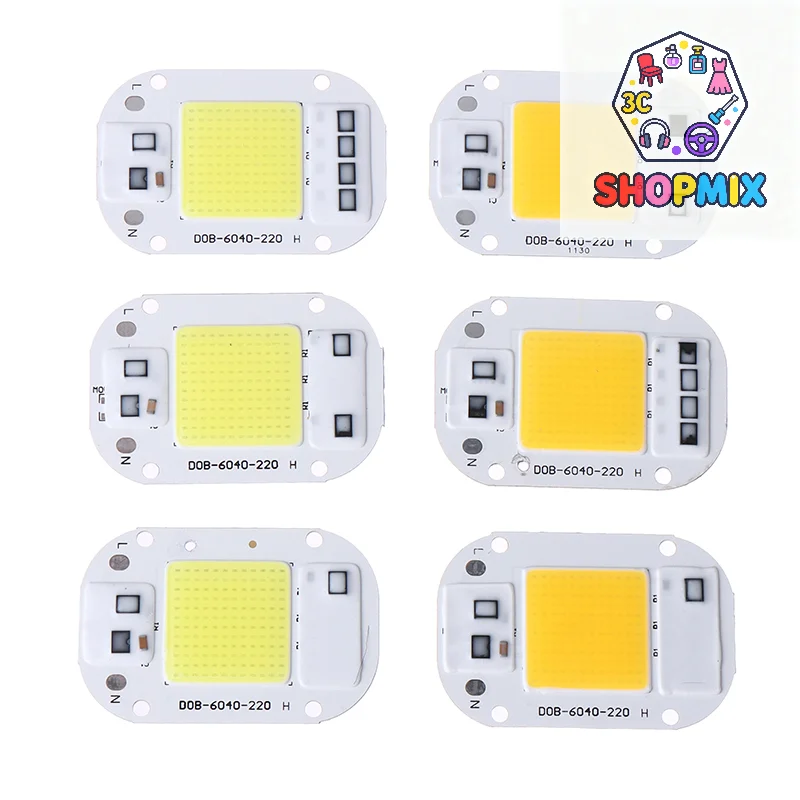 Chip de led 20w 30 50 ac110 220v contas de lâmpada cob inteligente lâmpada led sem driver diy lampada ao ar livre chip luz holofote