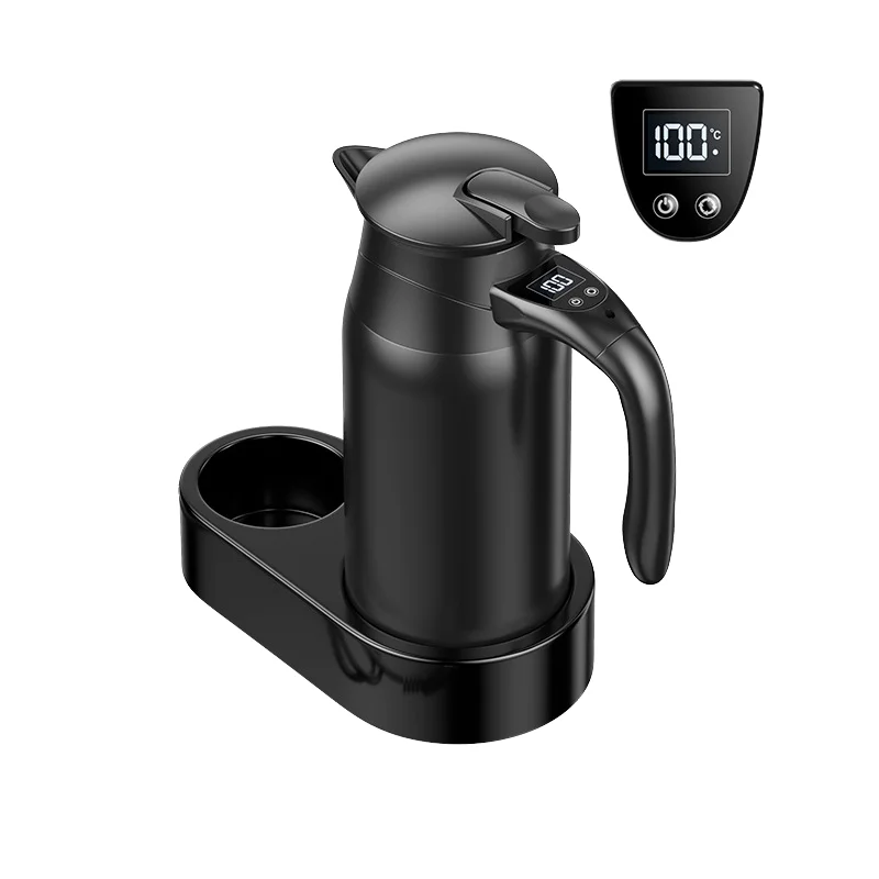 Smart 12V/24V Electric Kettle for Auto Use Stainless Steel Cup with 100°C Temperature Control for Boiling Water in Cars/Trucks
