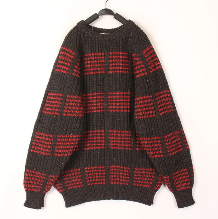 

Vintage Autumn Winter Hand Knitted Wool Sweater Women's Open Cardigan Bean Hollow out Long Sleeve round Neck Top