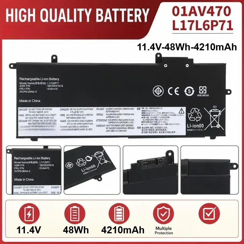 Replacement Battery for Lenovo ThinkPad X280 A285 L17L6P71 L17C6P72 TP00093A High Capacity Laptop Internal Battery Pack