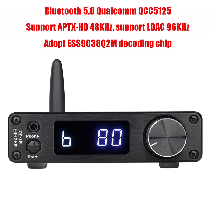 Imagem -04 - Brzhifi-decodificador de Áudio Hifi Bluetooth Usb c Receptor Dac Es9038q2m Ldac 24bit 96khz e Entrada Óptica Coaxial Bt30