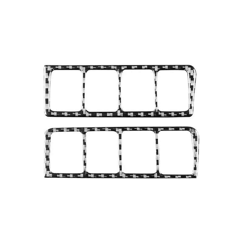 

2PCS Carbon Fiber Car Fog Lights ECO Buttons Switch Control Panel Frame Decoration Interior Sticker For Nissan X-TRAIL 2014-2018