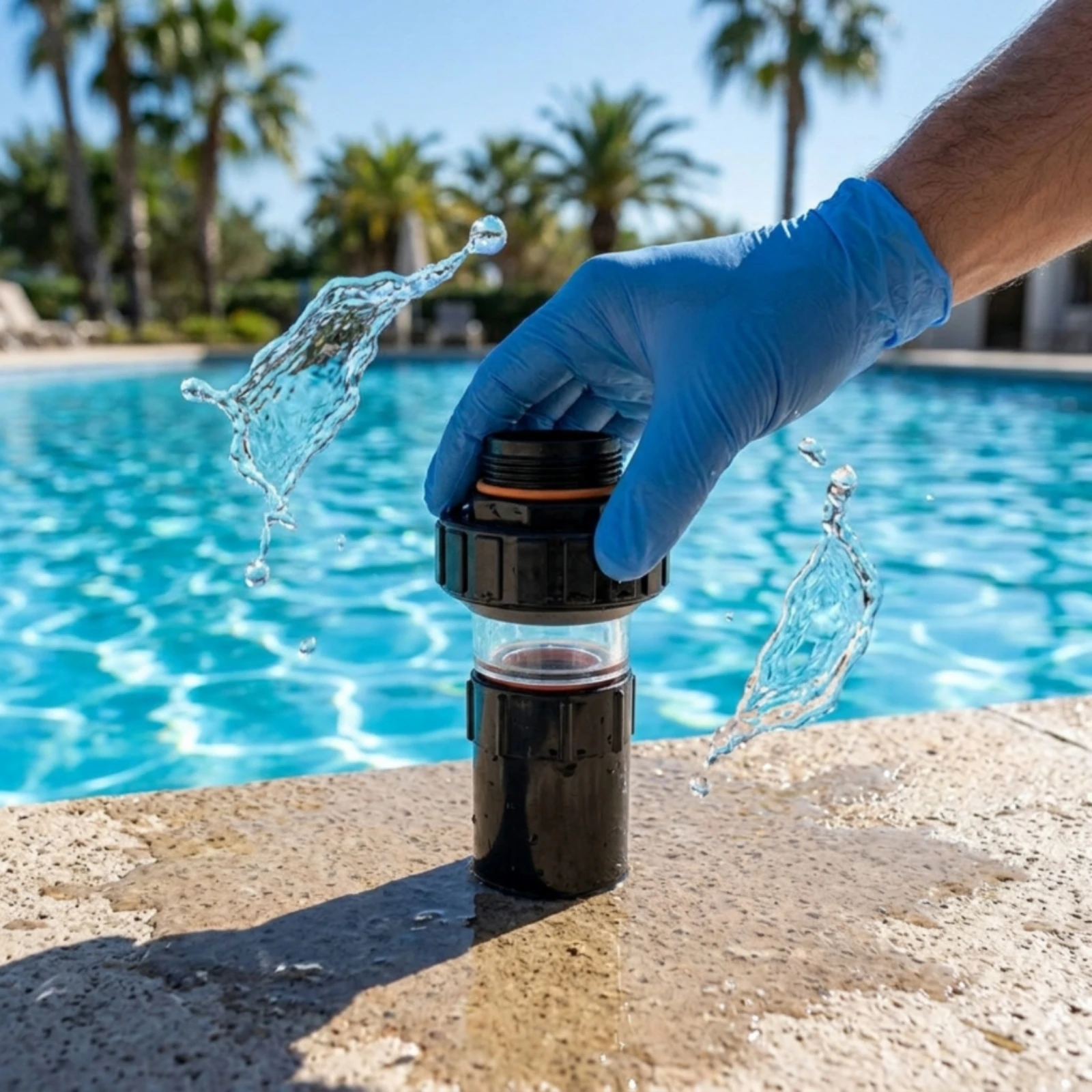 Sand Filter Drain Fitting Leak-Leakproof Drain Fitting with Transparent Body Adapter Secure Fit Part Long-Lasting