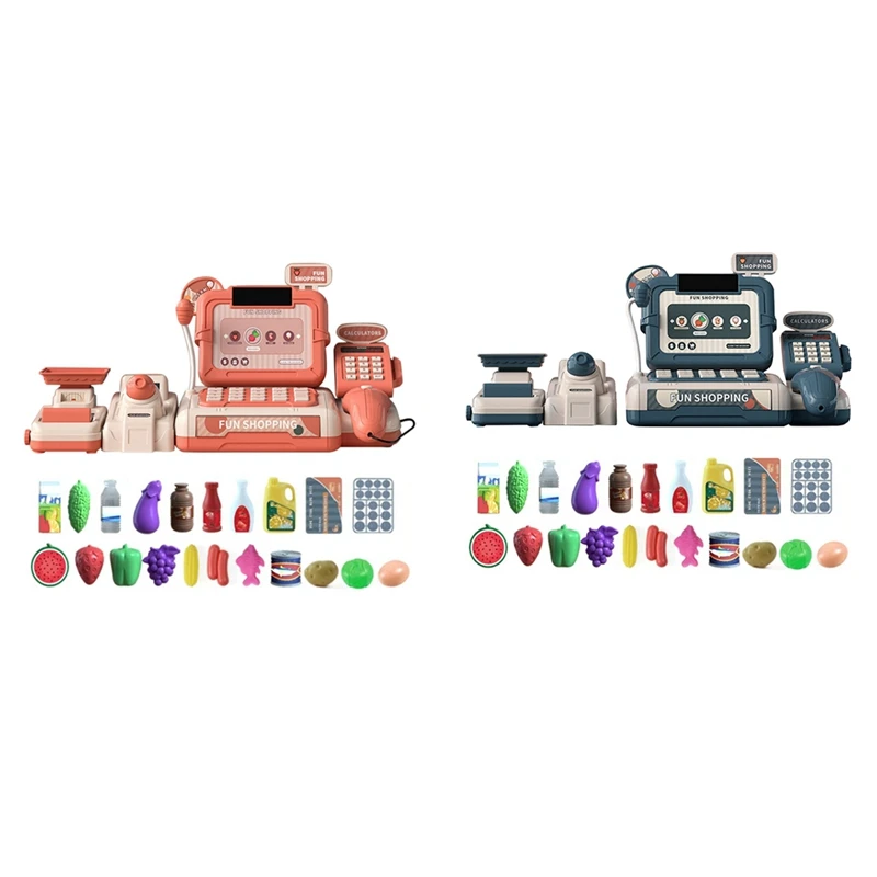 Kids Cash Register Pretend Cash Register Pretend Play Calculating Kids Accessories Scanner &Sounds Light Cash Register