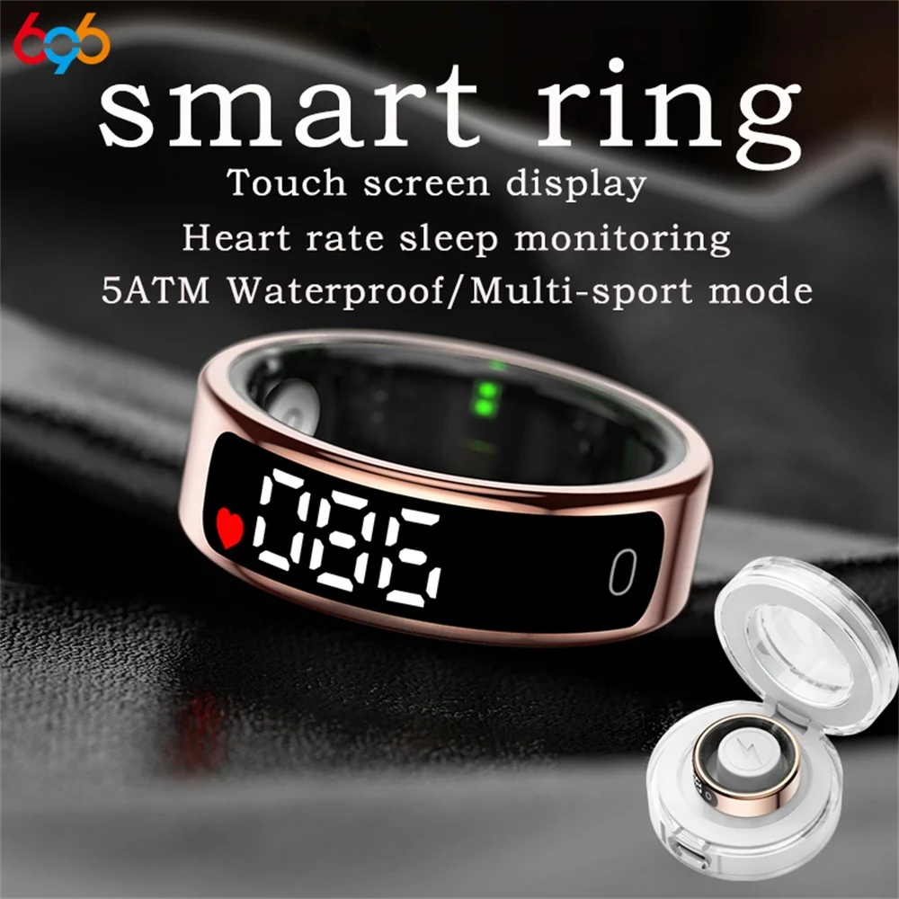 

Многофункциональное умное кольцо с дисплеем, измерением пульса, контролем сна, управлением жестами, удаленной съемкой фото, спортивное Bluetooth-кольцо