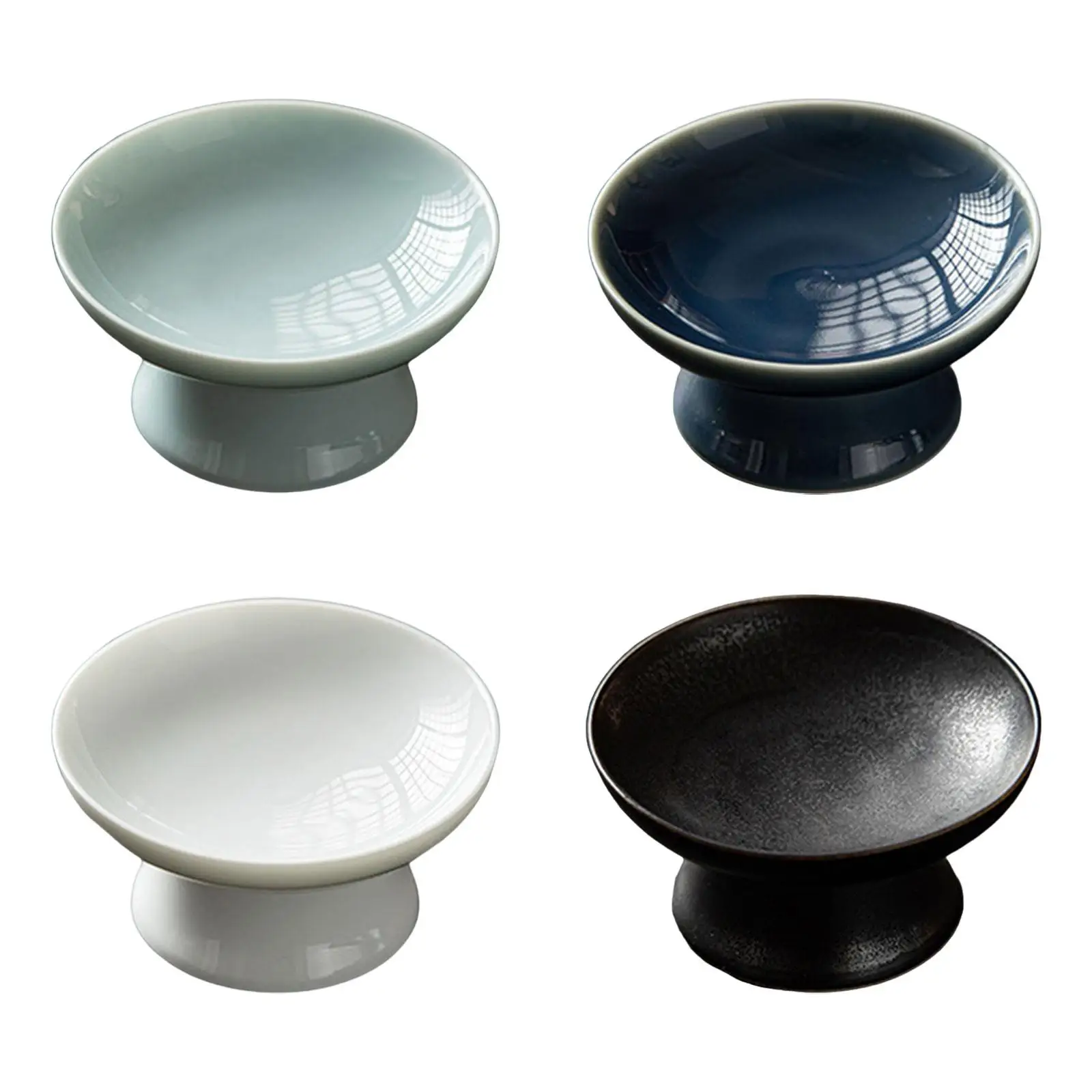 Serving Platter Pottery Tray Round Decoration Multiuse Fruit Bowl Pedestal Snack Bowl for Fruit Nut Dessert Dining Holiday