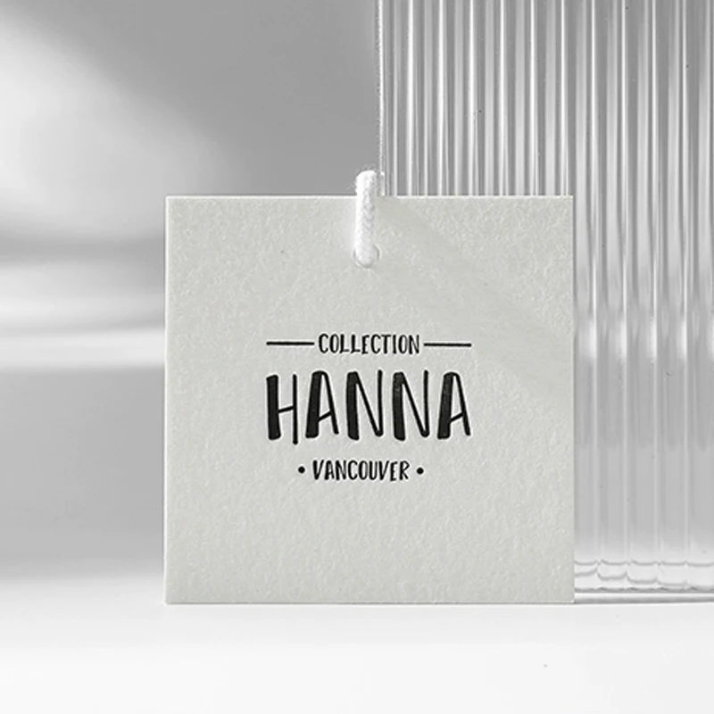 Custom Own Logo Clothing Hang Price Tag Garment Clothes T Shirt Paper Swing Hang Tags for Apparel view 3