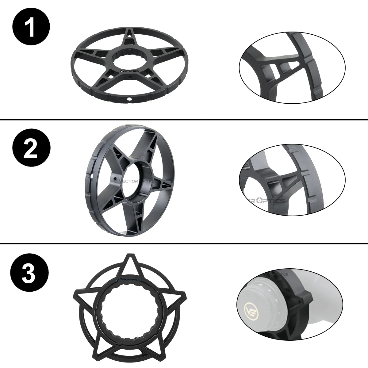 Vector Optics Scope Universal Big Side Wheel Scopes Parallax Adjust Side Wheels 3 Types Aluminum Alloy Sidewheel to Choose From