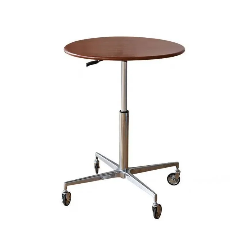 All solid wood coffee table, living room bedroom can lift stainless steel table