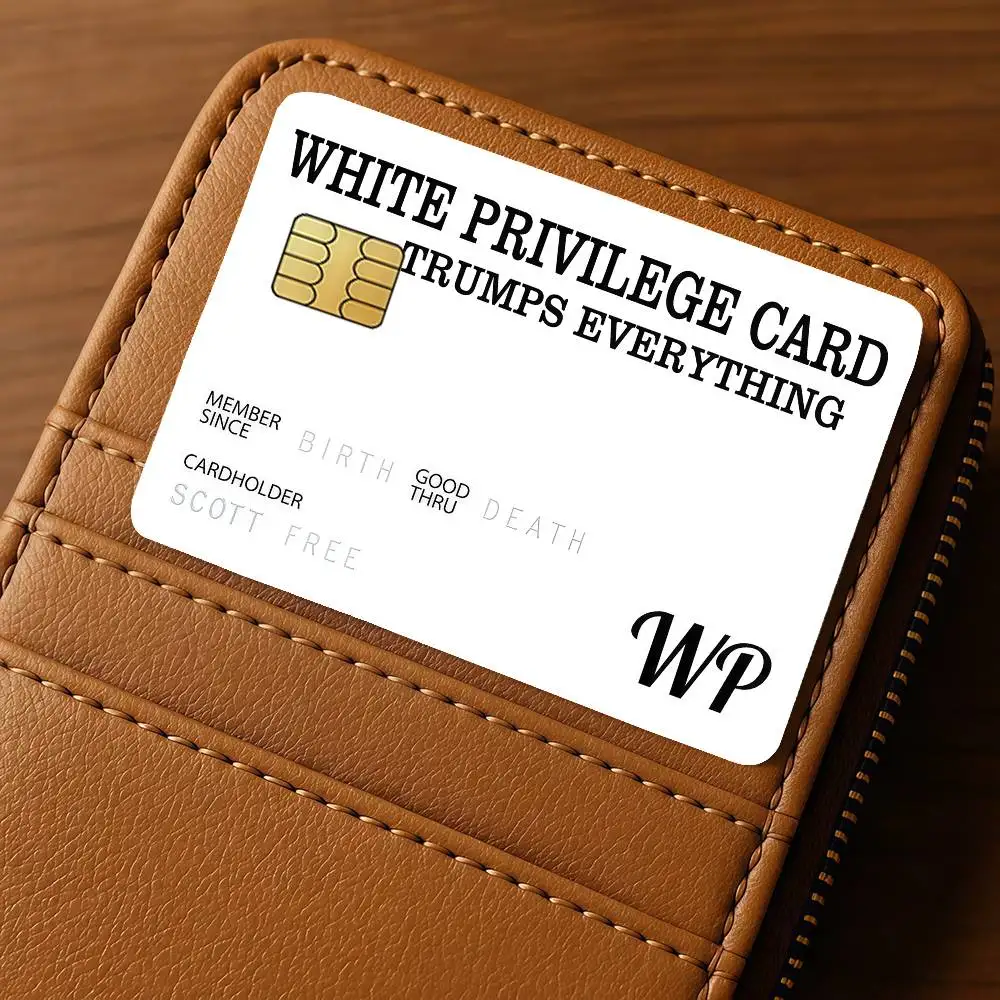 Art Funny W-White P-PrivilegeS Credit Skin Cover Card Stickers 4PCS Film Bus Pass Front Decoration Bank Debit Waterproof