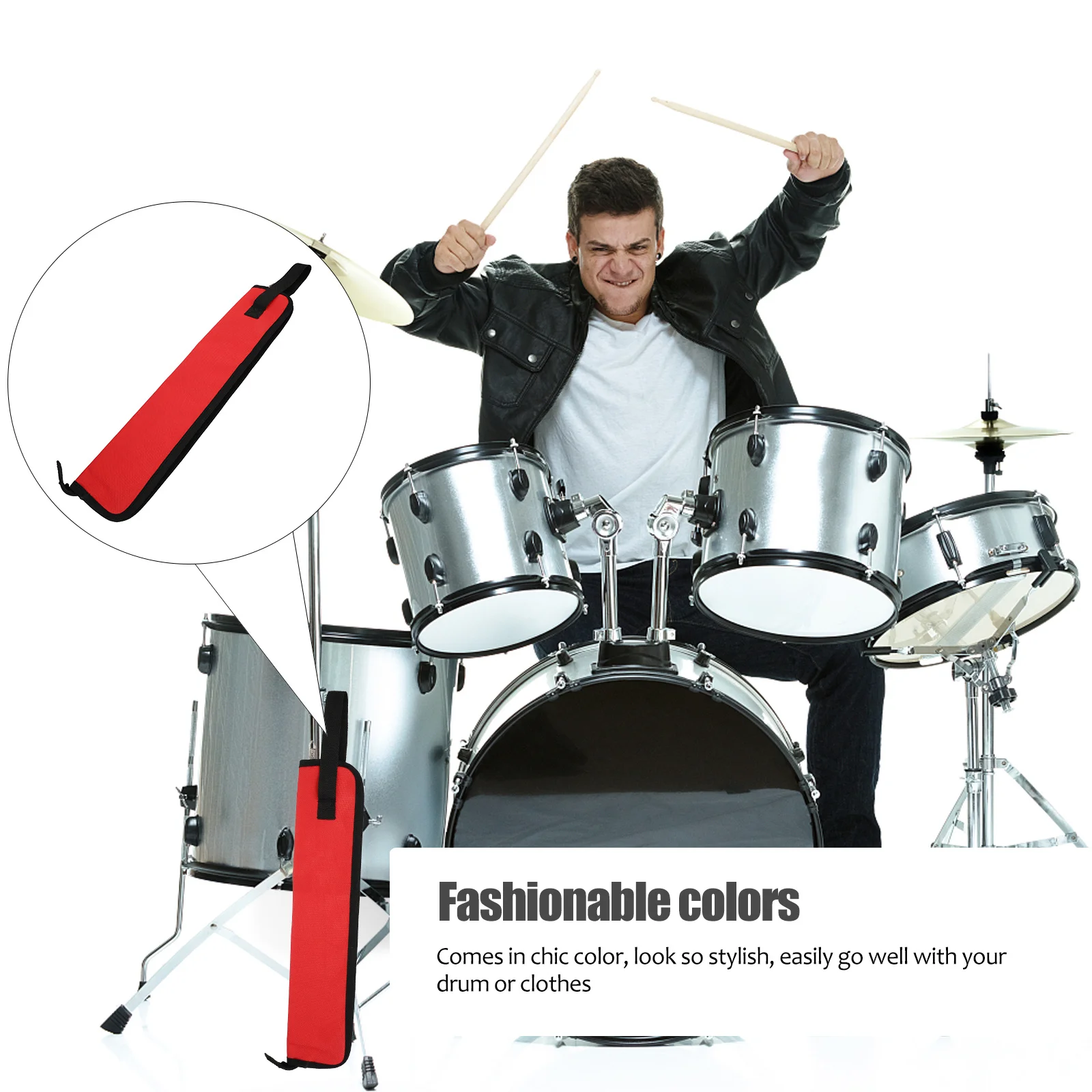 

Drumstick Bag Durable Oxford Cloth Stylish Carrying Case Compact Portable Drumsticks Mallets Storage Pouch Drumstick Bag