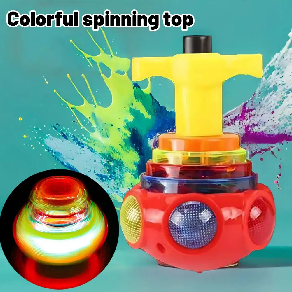 UFO Blinkender Kreisel Kinder Gyro Leuchtendes Spielzeug Kinder Piggy LED Musik Gyroskop Launcher Rotierendes Spielzeug Gyro Fidget Spinner